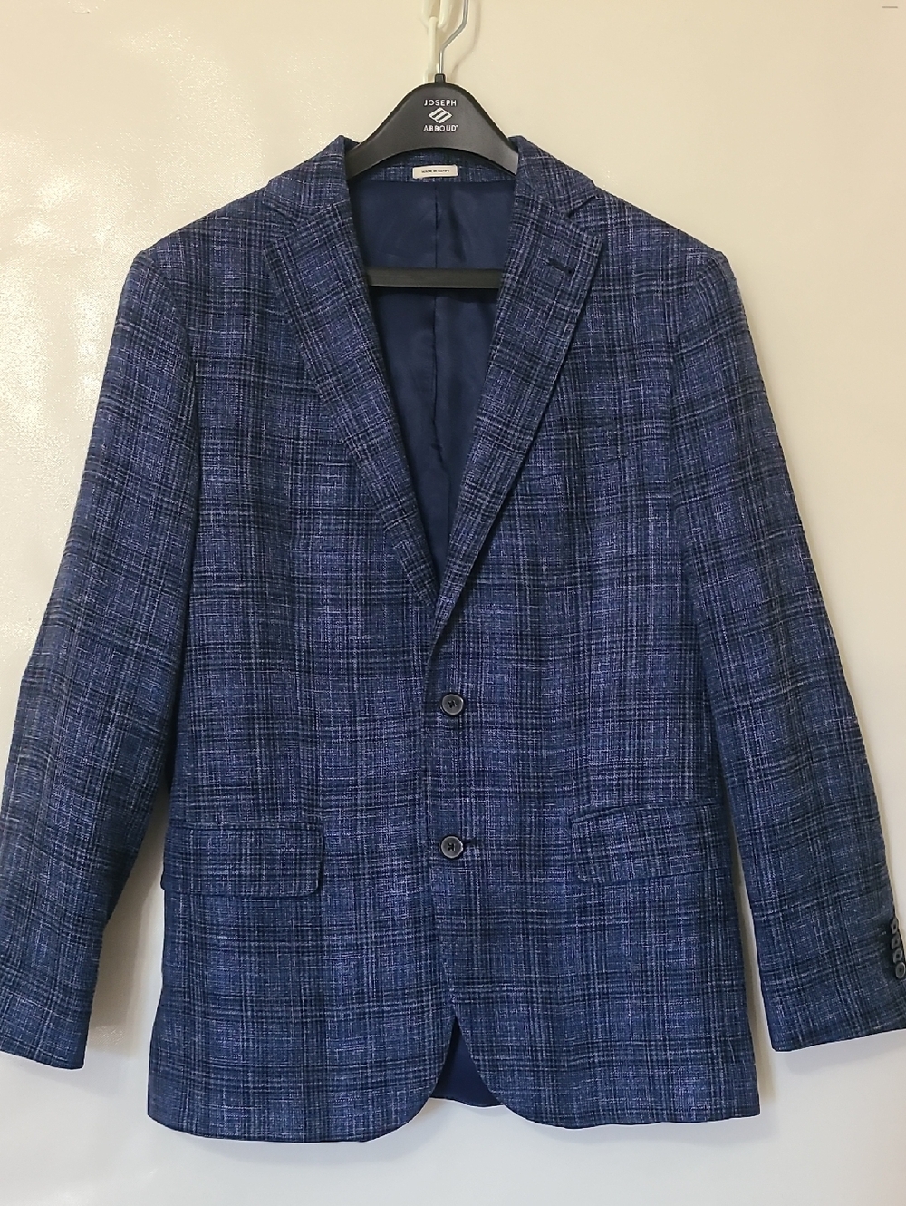 Joseph Abboud Navy Blue Plaid Sport Coat